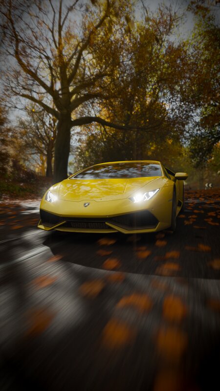 Yellow Sports Car — Dynamic, Autumn, 3d Render