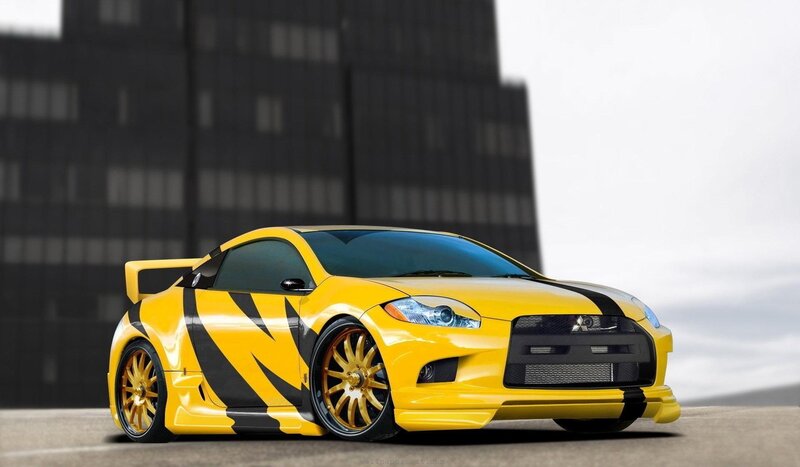 Yellow Sports Car — Dynamic, Digital Art, Building