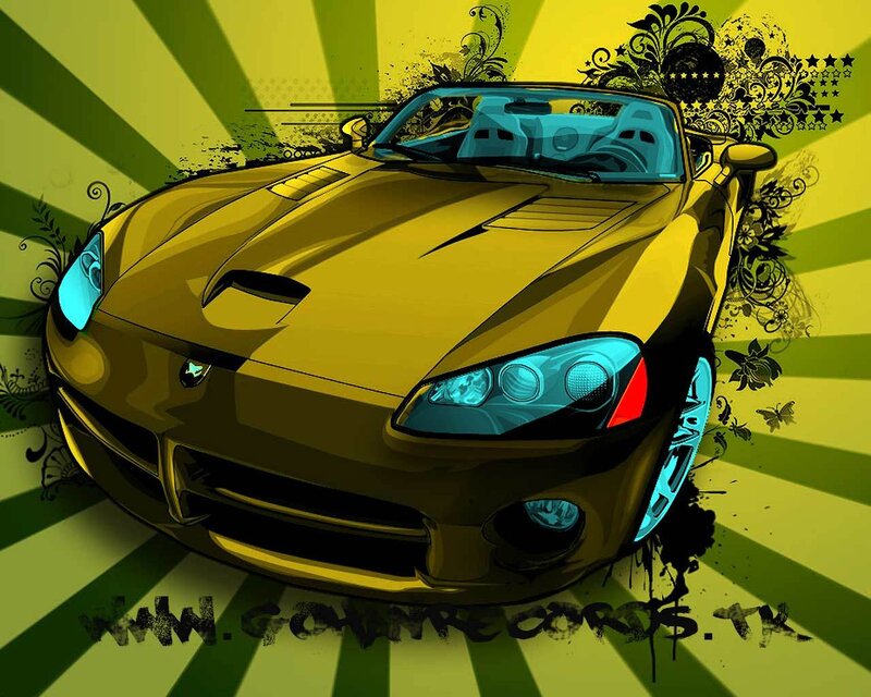 Yellow Sports Car — Dynamic, Digital Art
