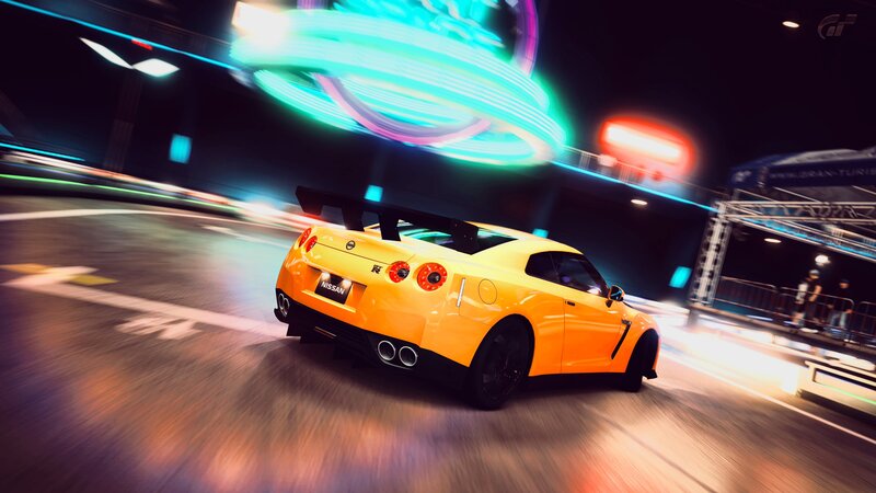 Yellow Sports Car — Dynamic, Night, 3d Render, Neon Lights