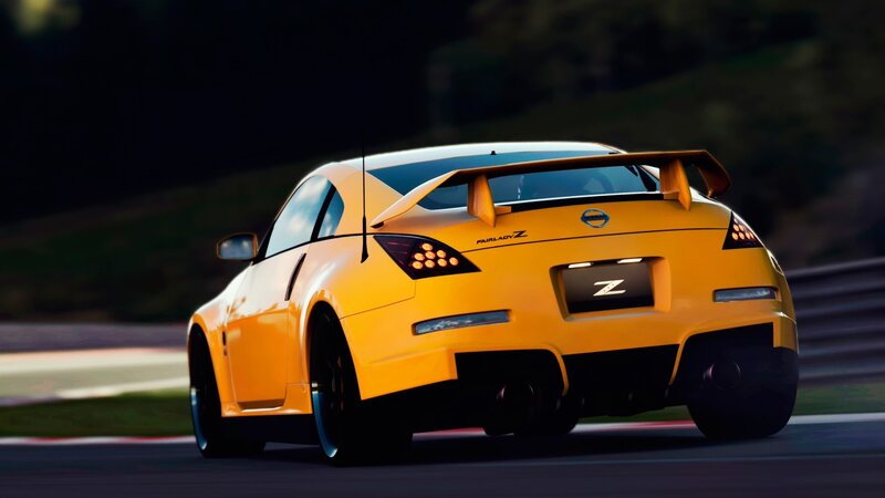 Yellow Sports Car — Dynamic, Night, 3d Render, Race Track