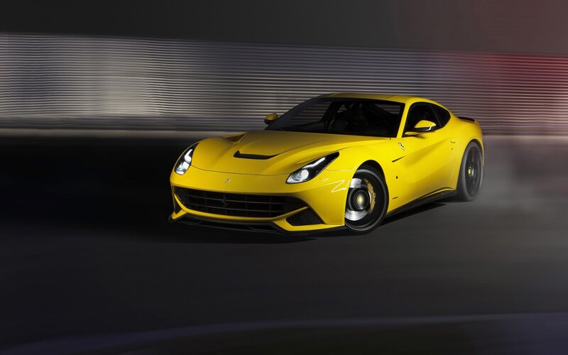 Yellow Sports Car — Dynamic, Night, Photograph, Road, Lights