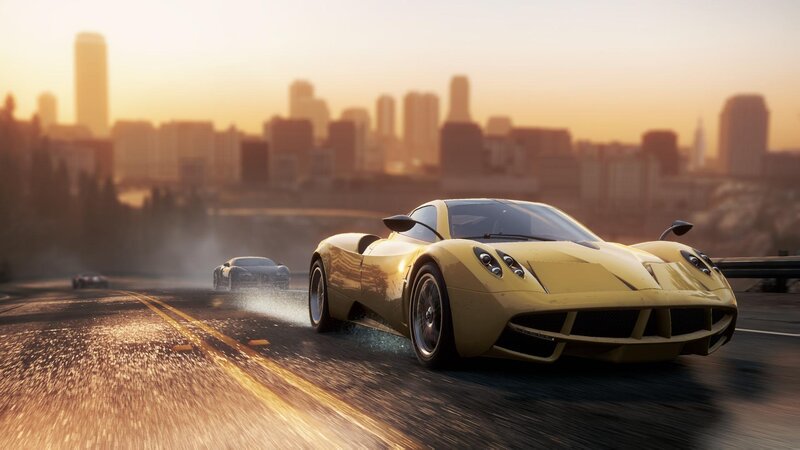 Yellow Sports Car — Dynamic, Sunset, 3d Render