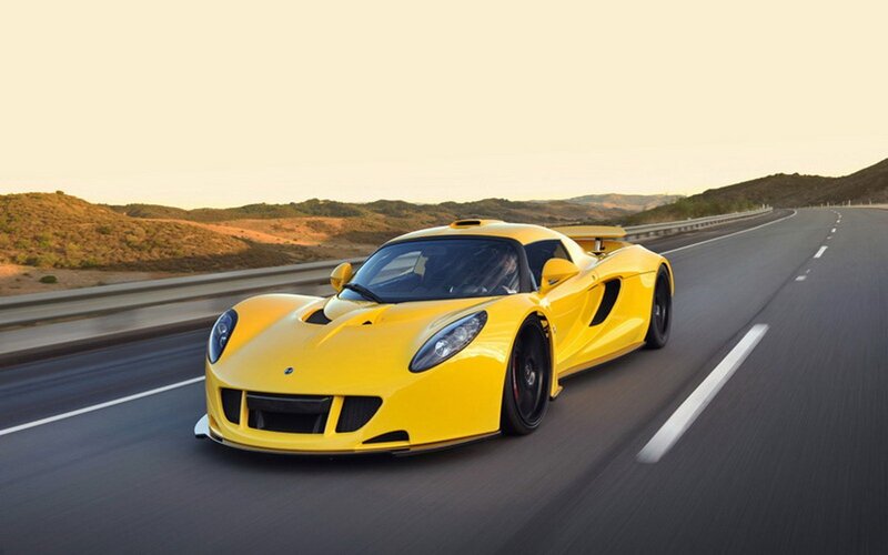 Yellow Sports Car — Dynamic, Sunset, Photograph