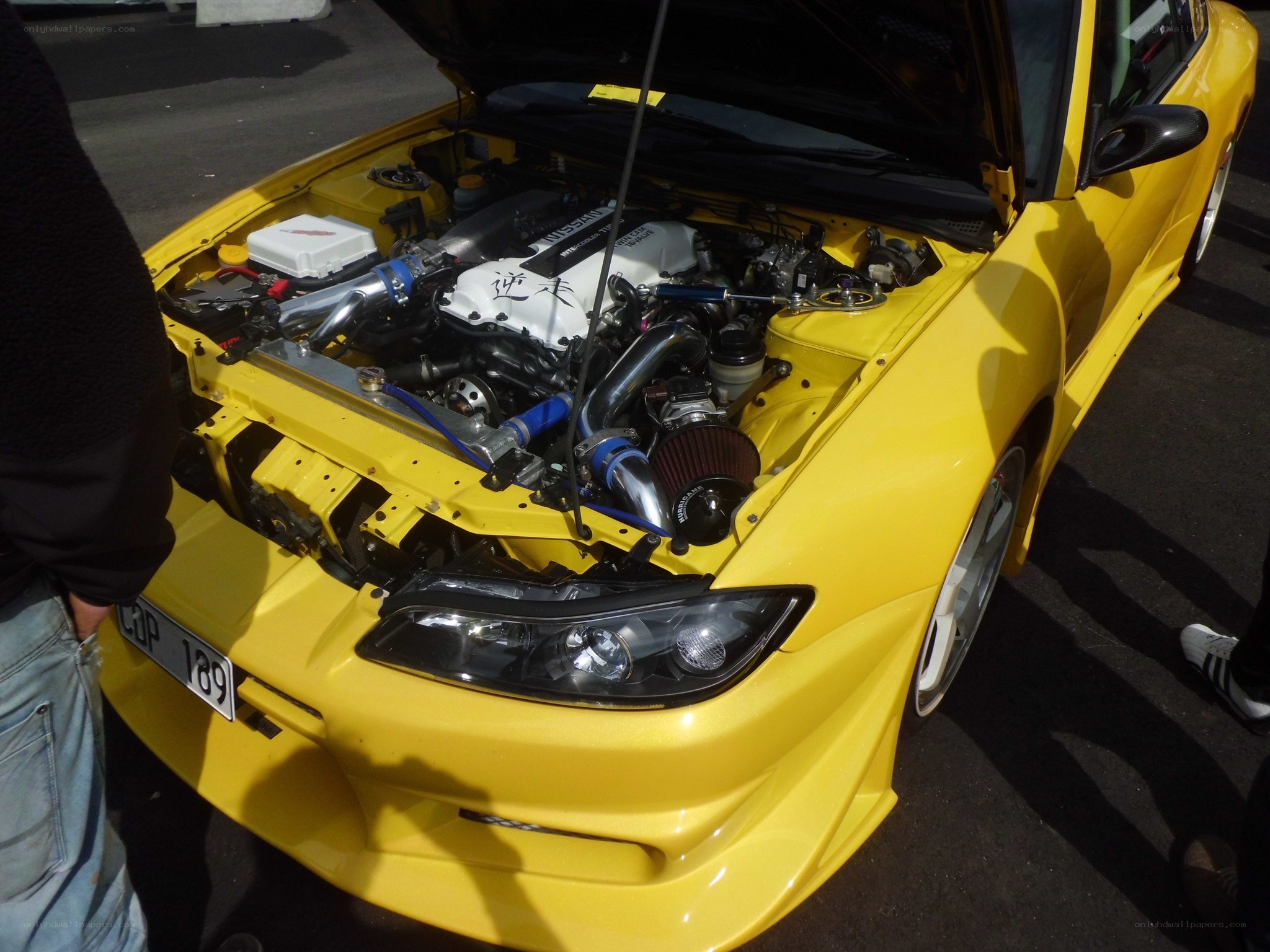 yellow sports car engine