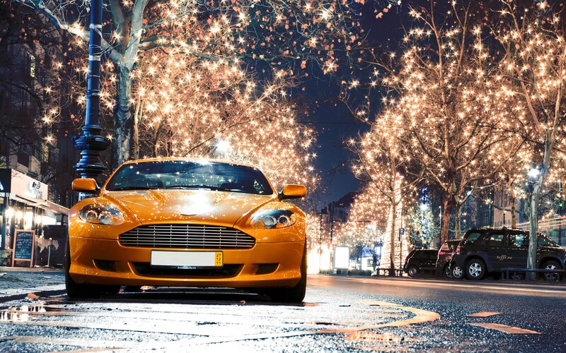 Yellow Sports Car — Festive
