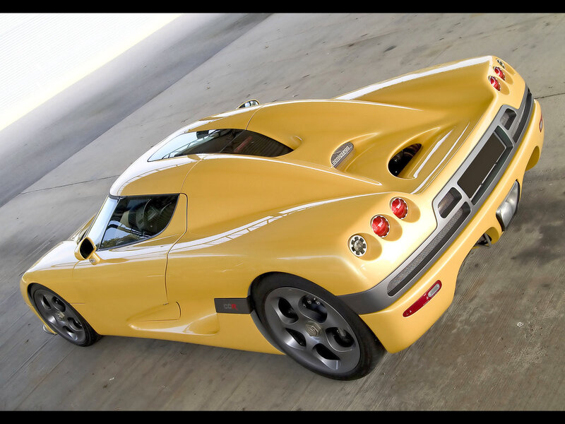yellow sports car from above