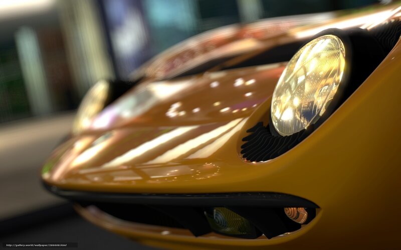 Yellow Sports Car Front — Dramatic, 3d Render