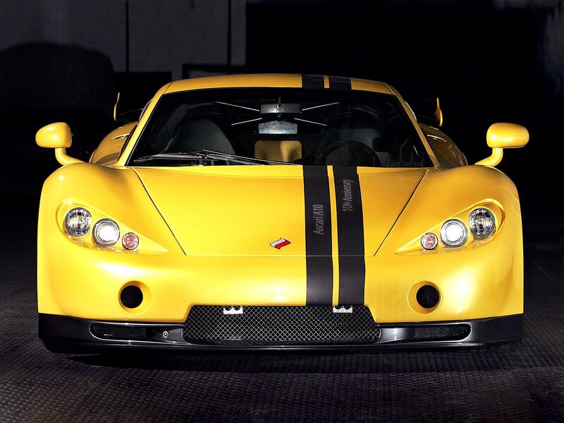 Yellow sports car front view
