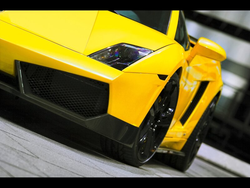 yellow sports car front view