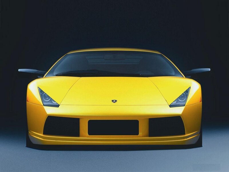 yellow sports car front view