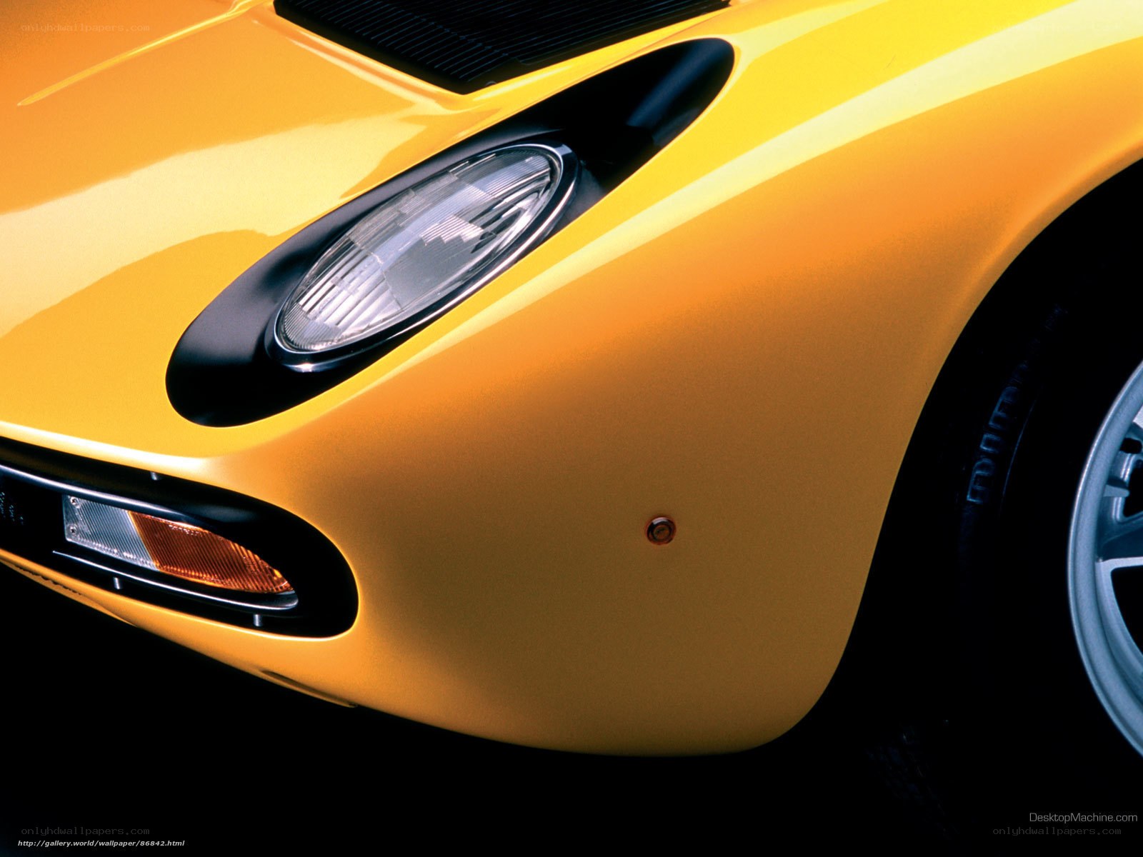 yellow sports car front