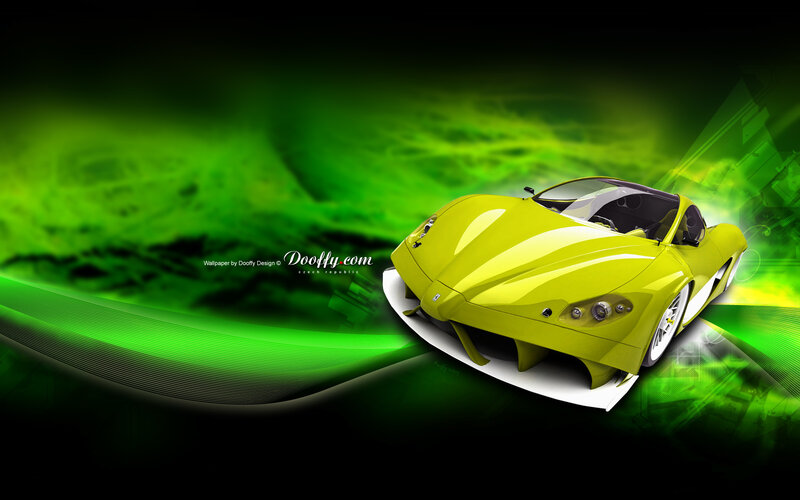 Yellow Sports Car — Green