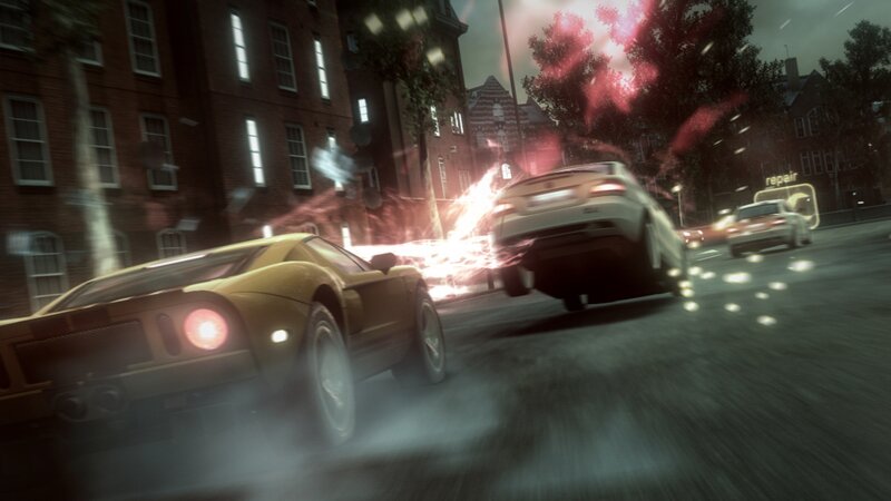 Yellow Sports Car in Crash