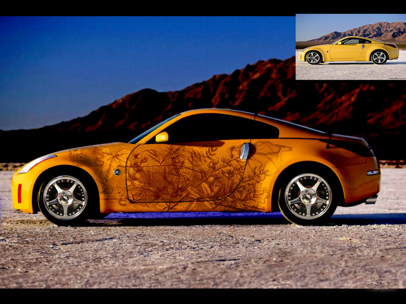 yellow sports car in desert