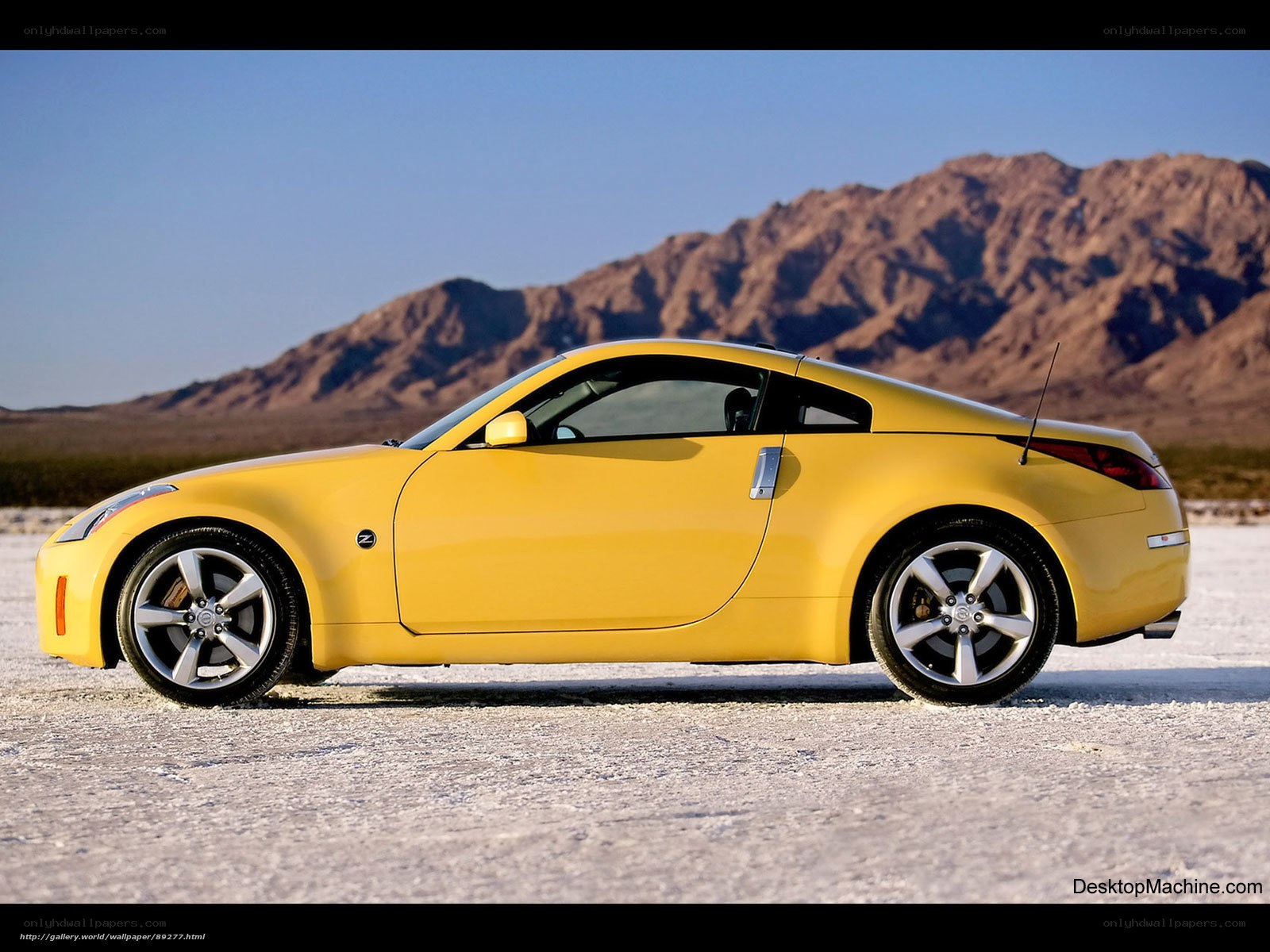 yellow sports car in desert