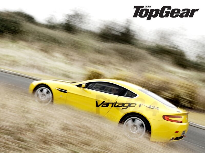 Yellow sports car in motion
