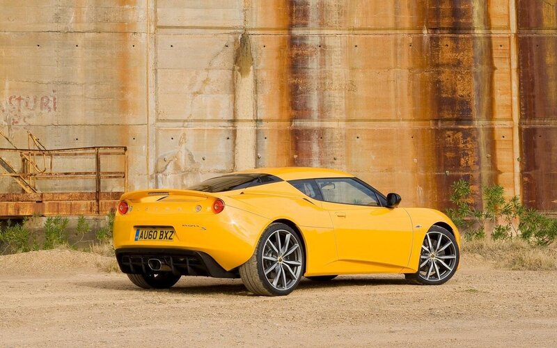 Yellow Sports Car — Industrial, Afternoon, Photograph, Concrete Wall