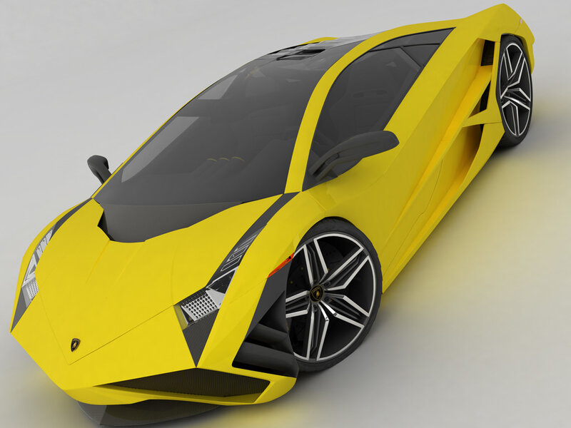 yellow sports car model