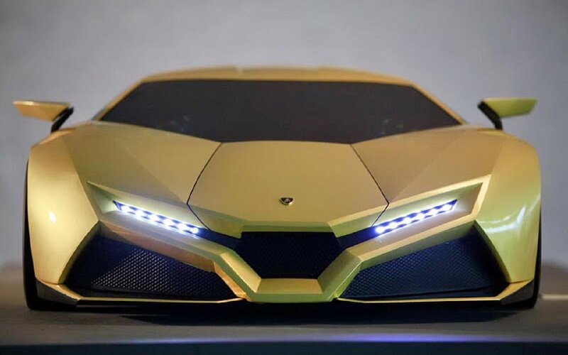 Yellow Sports Car Model — Gold