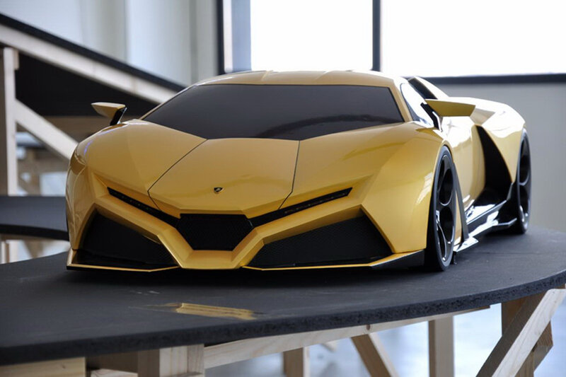 Yellow Sports Car Model — Modern
