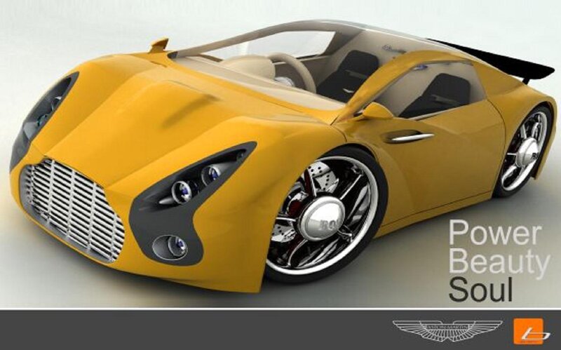Yellow Sports Car — Modern, 3d Render, Grille