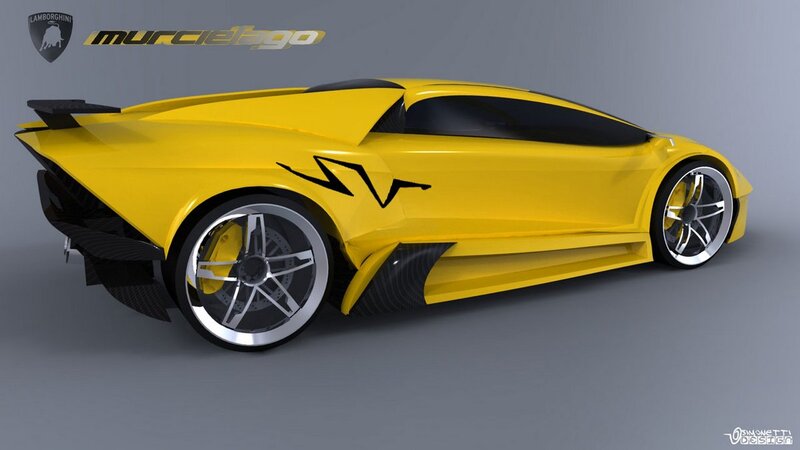 Yellow Sports Car — Modern, 3d Render, Wheels, Spoiler