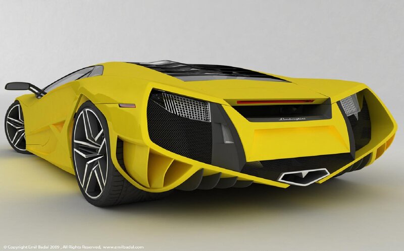 Yellow Sports Car — Modern, 3d Render, Wheels