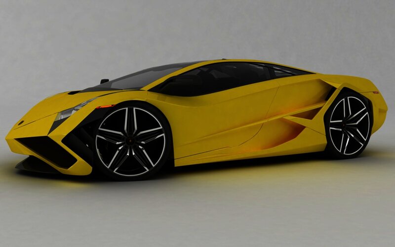 Yellow Sports Car — Neutral, 3d Render