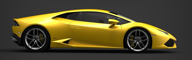 Yellow Sports Car — Neutral, 3d Render, Wheels, Side Mirror