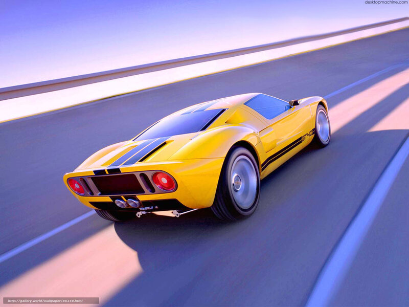 Yellow sports car on a road