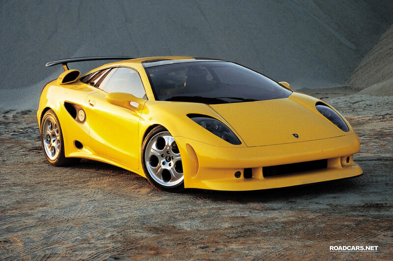 yellow sports car on dirt