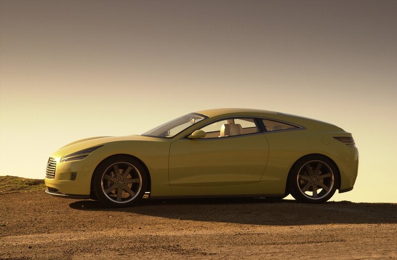 yellow sports car on hillside