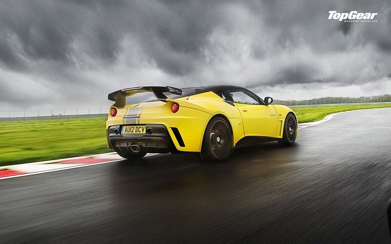 Yellow sports car on racetrack
