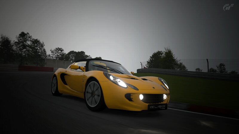 yellow sports car on racetrack