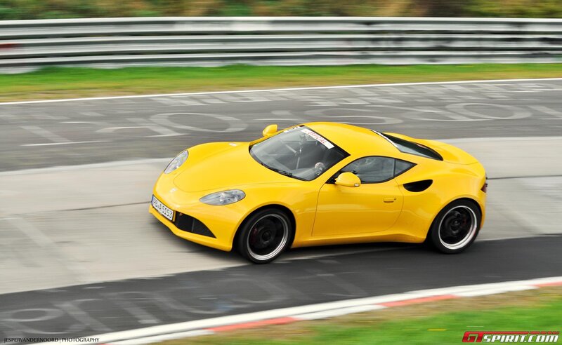 yellow sports car on racetrack