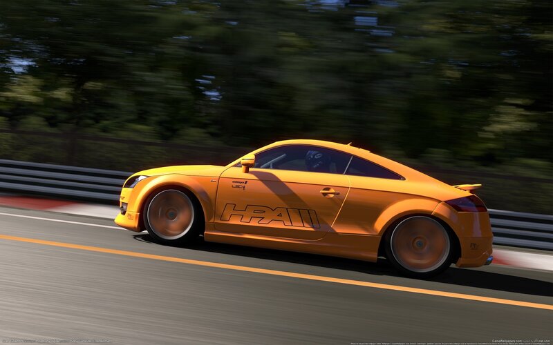 yellow sports car on racetrack