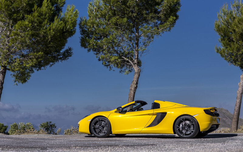 yellow sports car on road