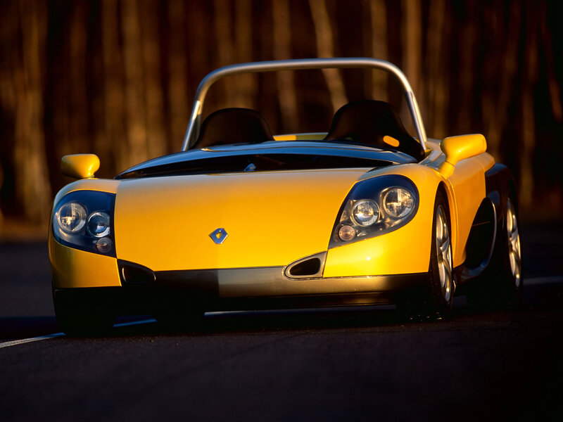 Yellow sports car on road