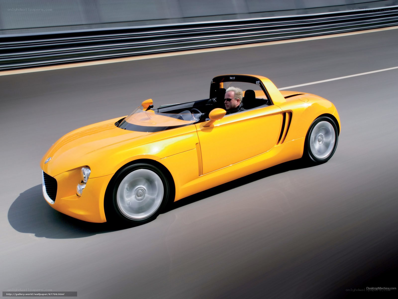 Yellow sports car on track