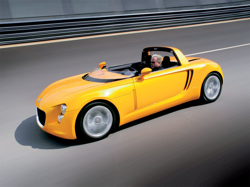 Yellow sports car on track