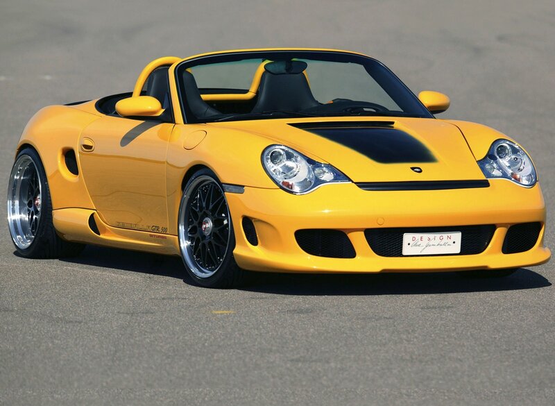 yellow sports car on track