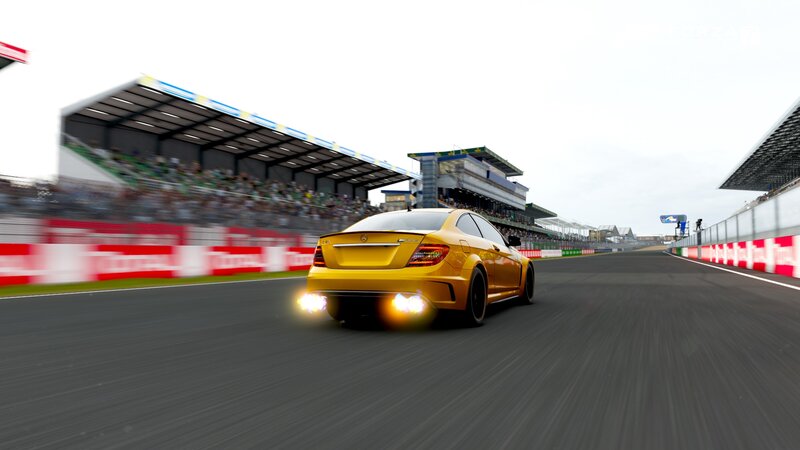 Yellow Sports Car on Track — Dynamic, Afternoon, 3d Render
