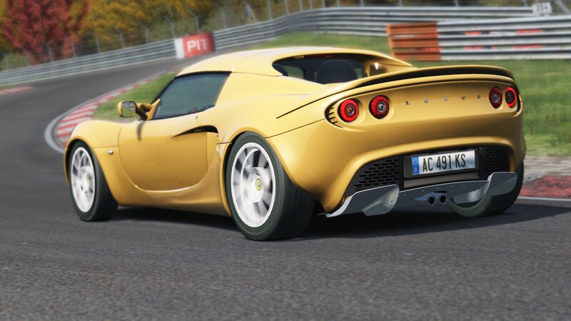 Yellow Sports Car on Track — Dynamic, Autumn
