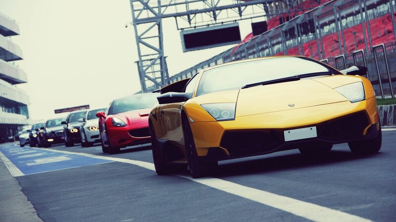 Yellow Sports Car on Track — Dynamic
