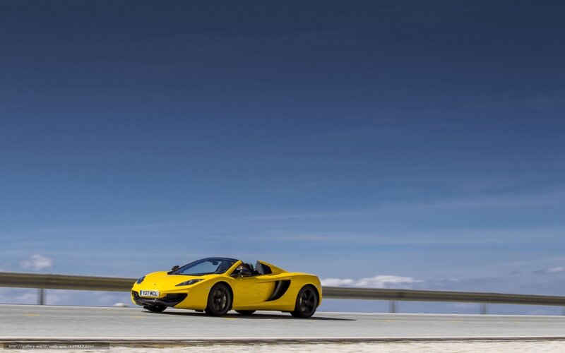 Yellow Sports Car — Open, Afternoon, Photograph, Road