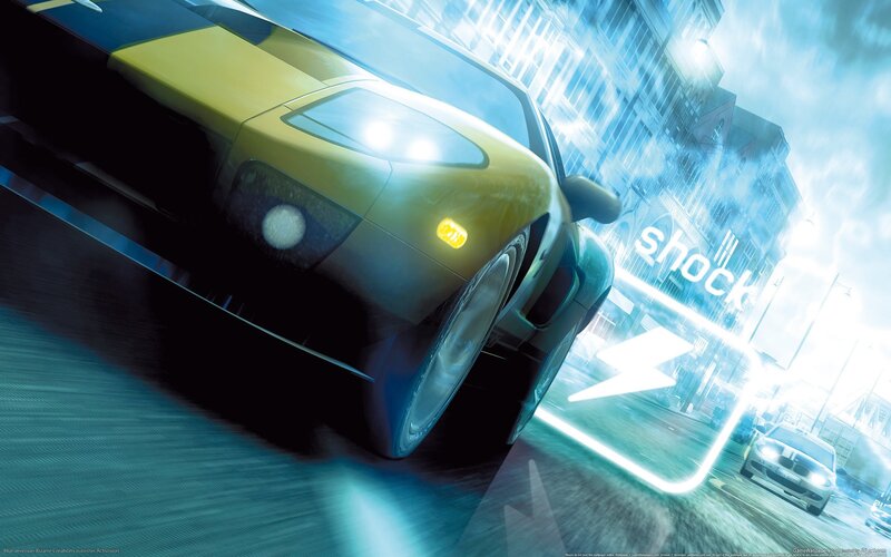 yellow sports car racing