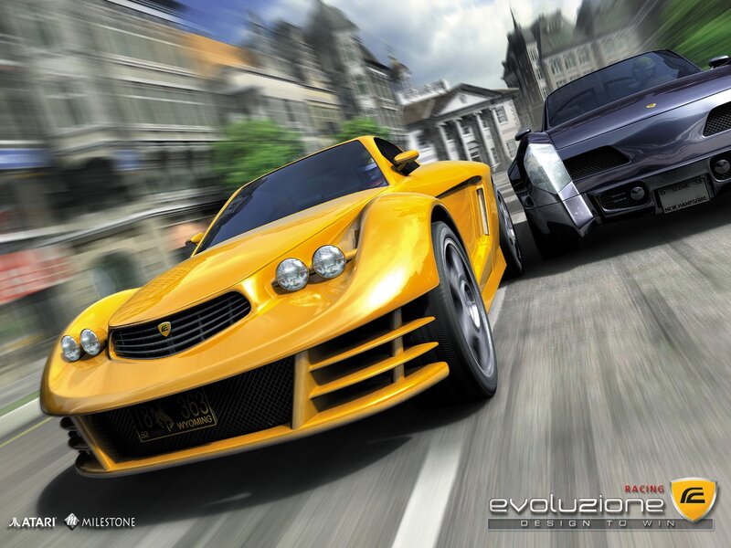Yellow sports car racing