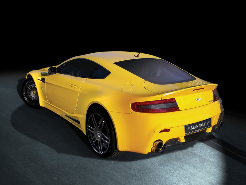 yellow sports car rear view