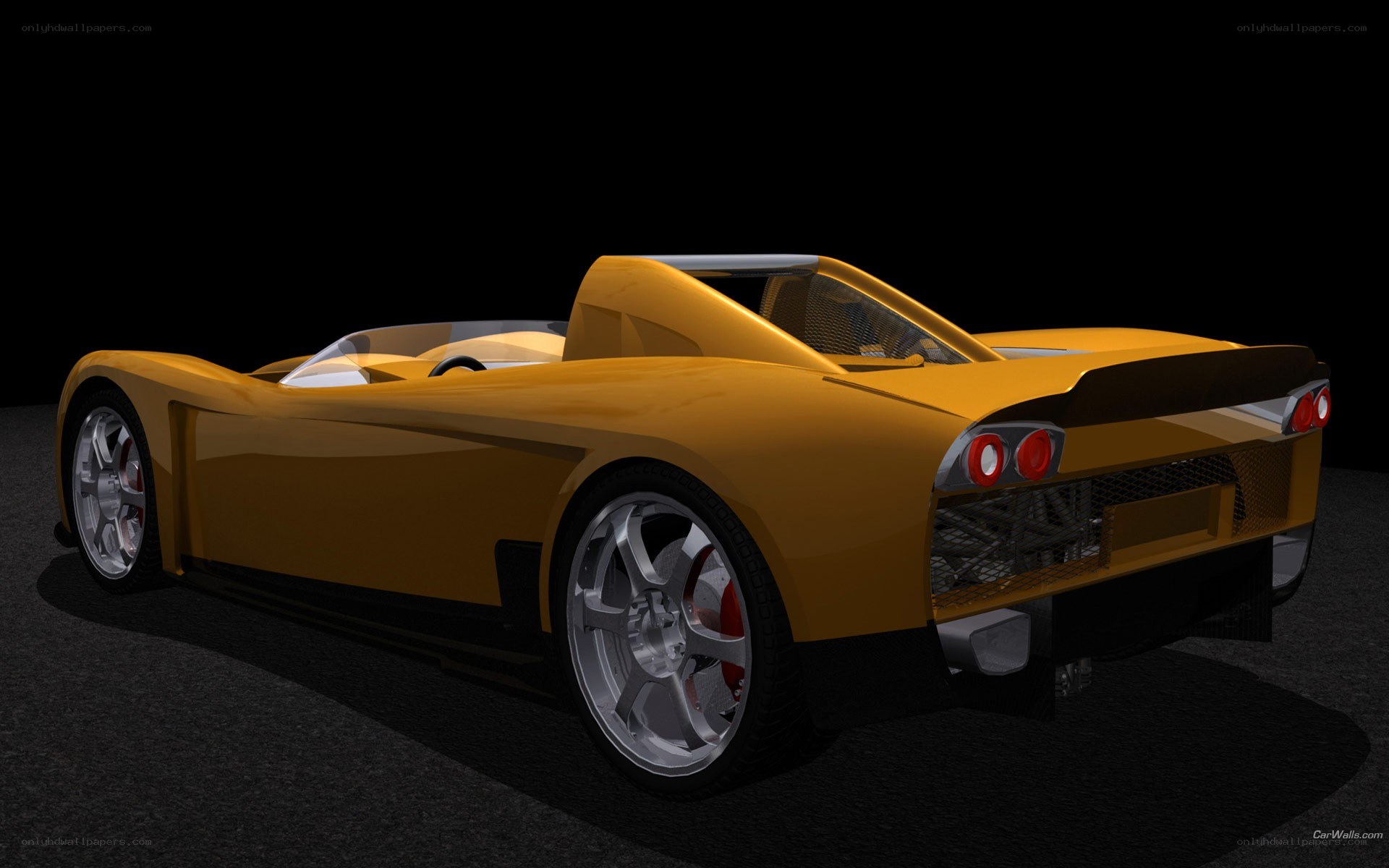 yellow sports car render